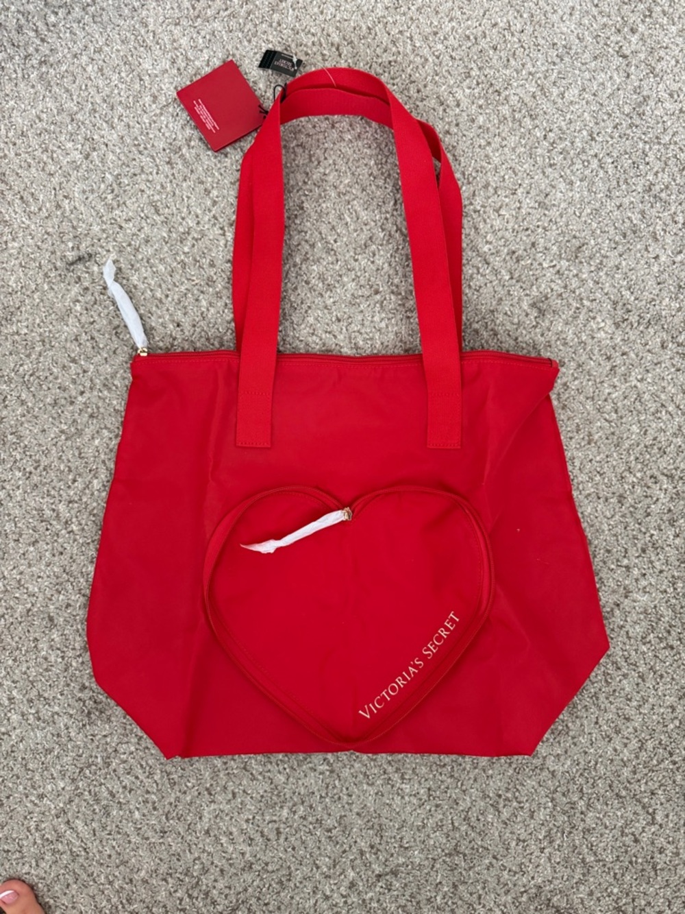 Victoria's Secret Bright Red Heart Tote